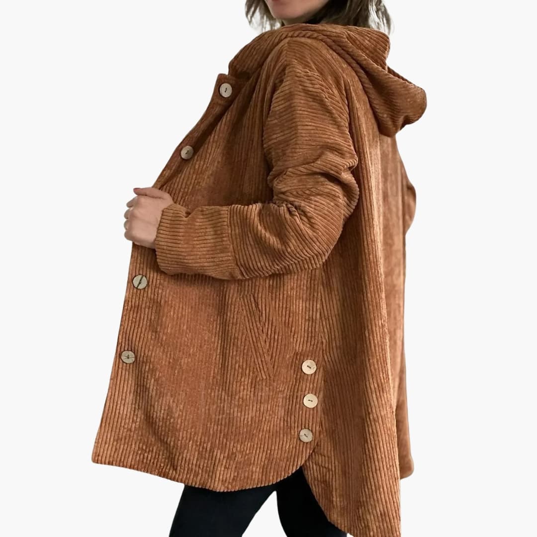 Damen Kapuzenjacke mit Knopfleiste