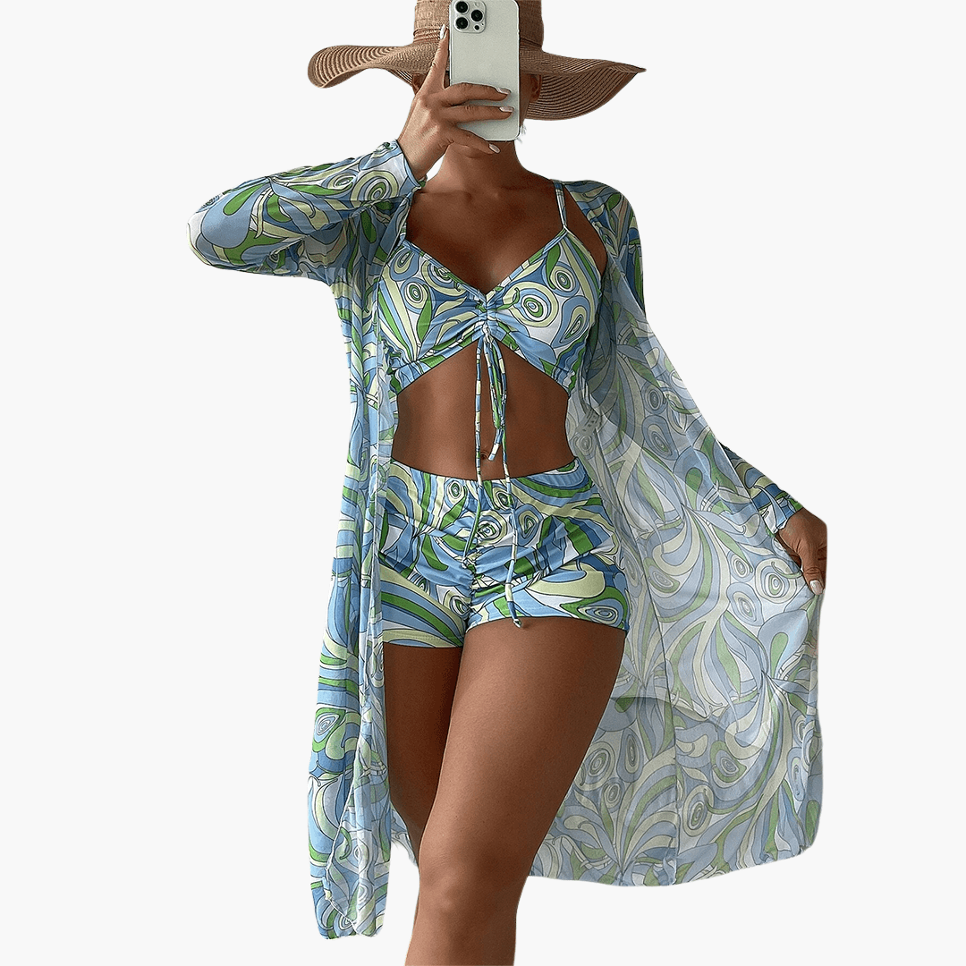 Elegantes dreiteiliges Badeanzug-Set für Frauen - SchmiedeMode