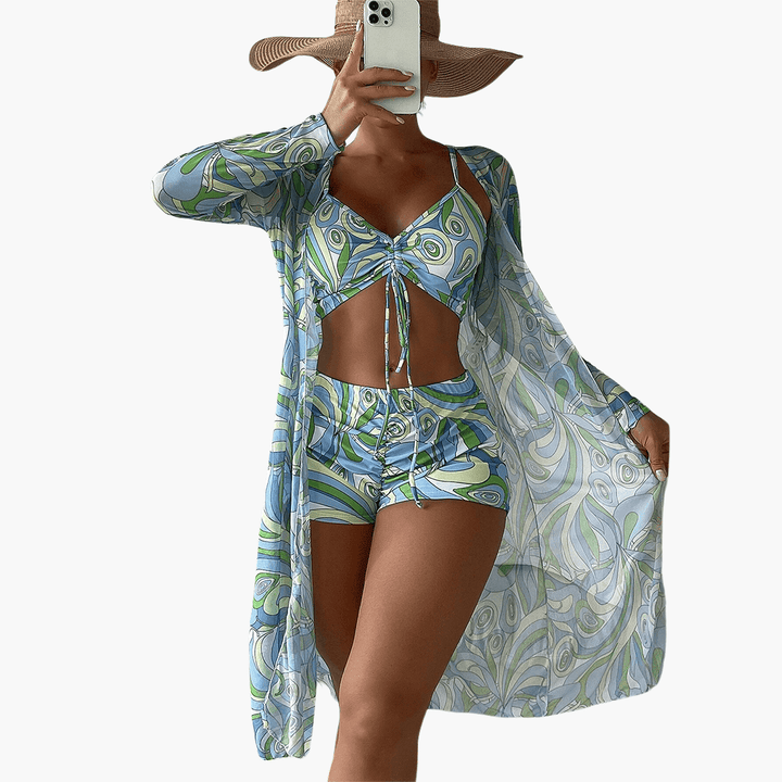 Elegantes dreiteiliges Badeanzug-Set für Frauen - SchmiedeMode