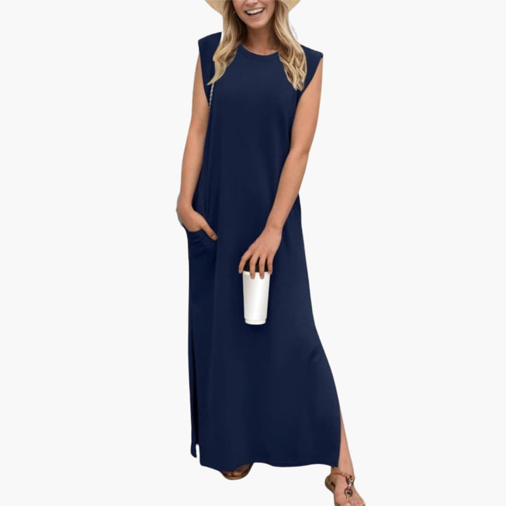Elegantes knitterfreies Maxi-Kleid für Damen - SchmiedeMode