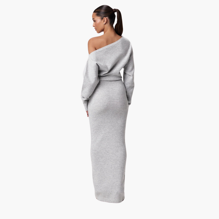 Off-Shoulder Strickkleid für Damen – Elegantes Abendkleid