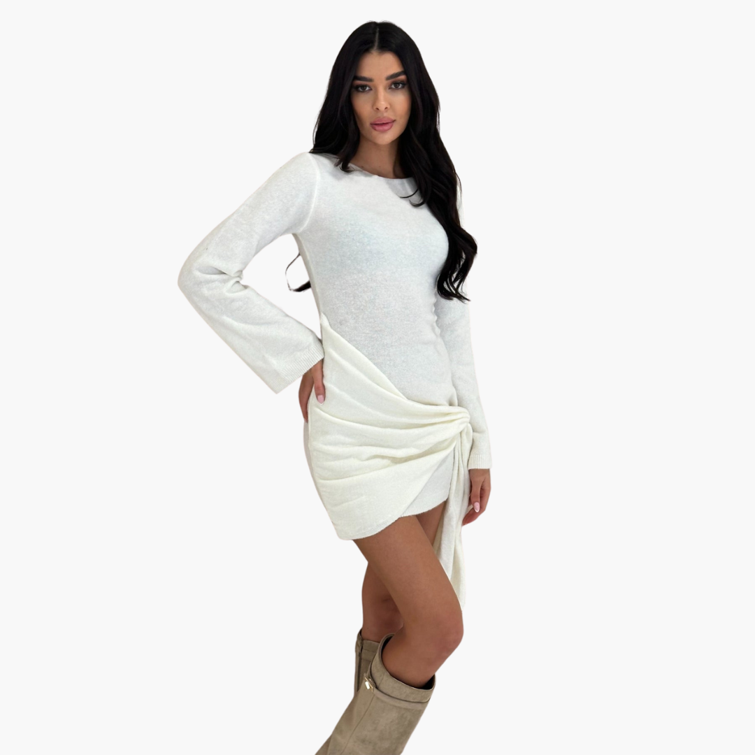 Schwarzes Kleid mit Knotendetail für Damen – Elegant & Modern