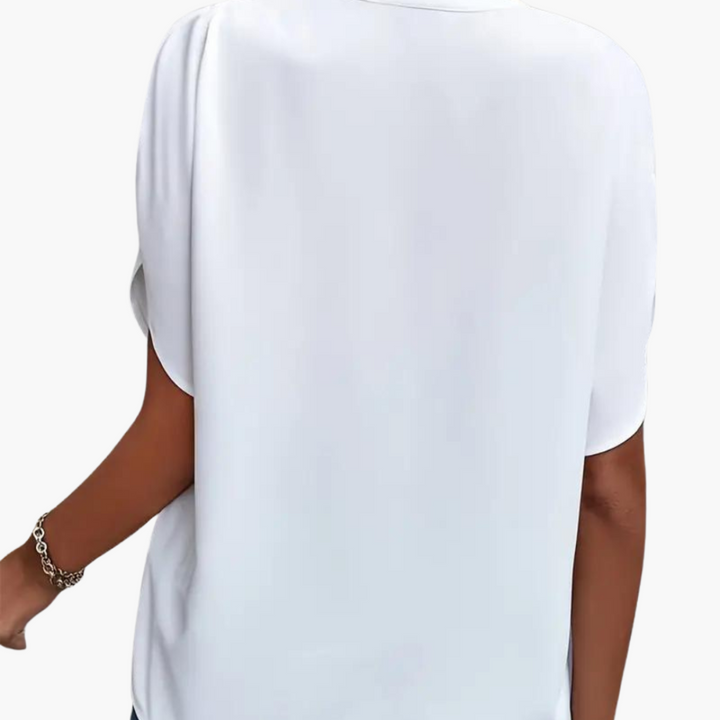 Bluse mit V-Ausschnitt für Damen – kurzarm und elegant