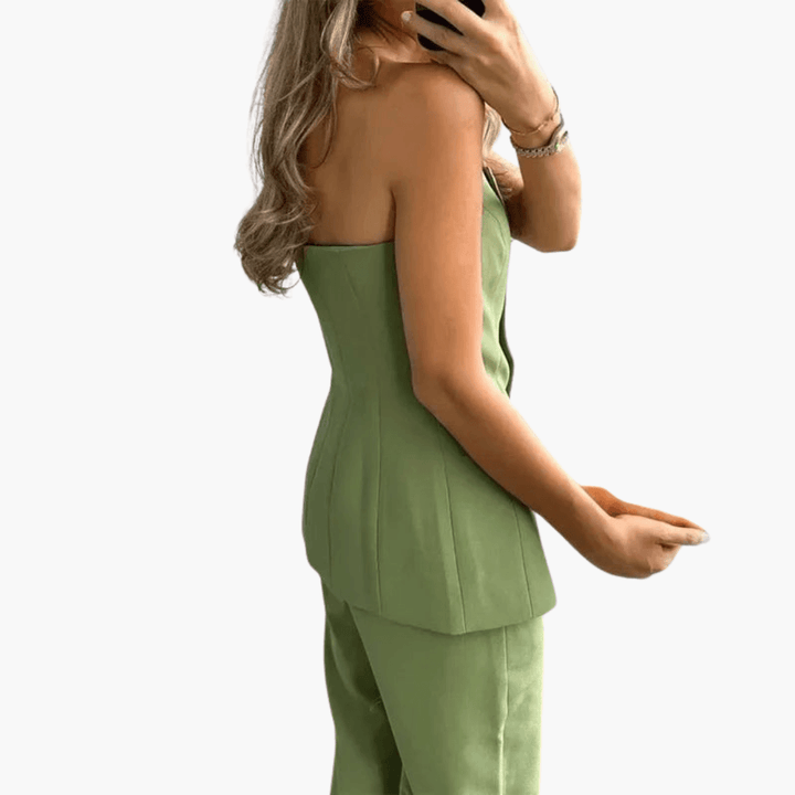 Elegantes trägerloses zweiteiliges Set für Frauen - SchmiedeMode