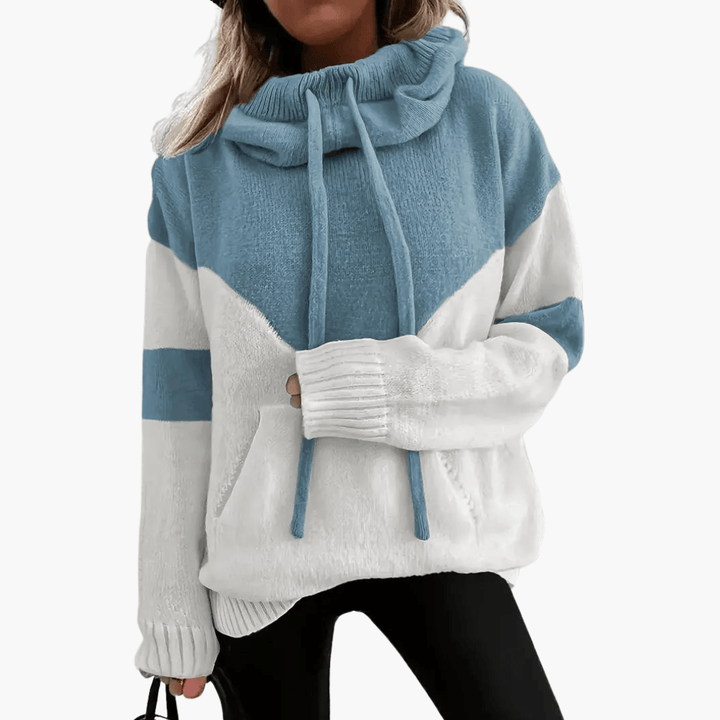 Gemütlicher Colorblock-Hoodie für Damen - SchmiedeMode