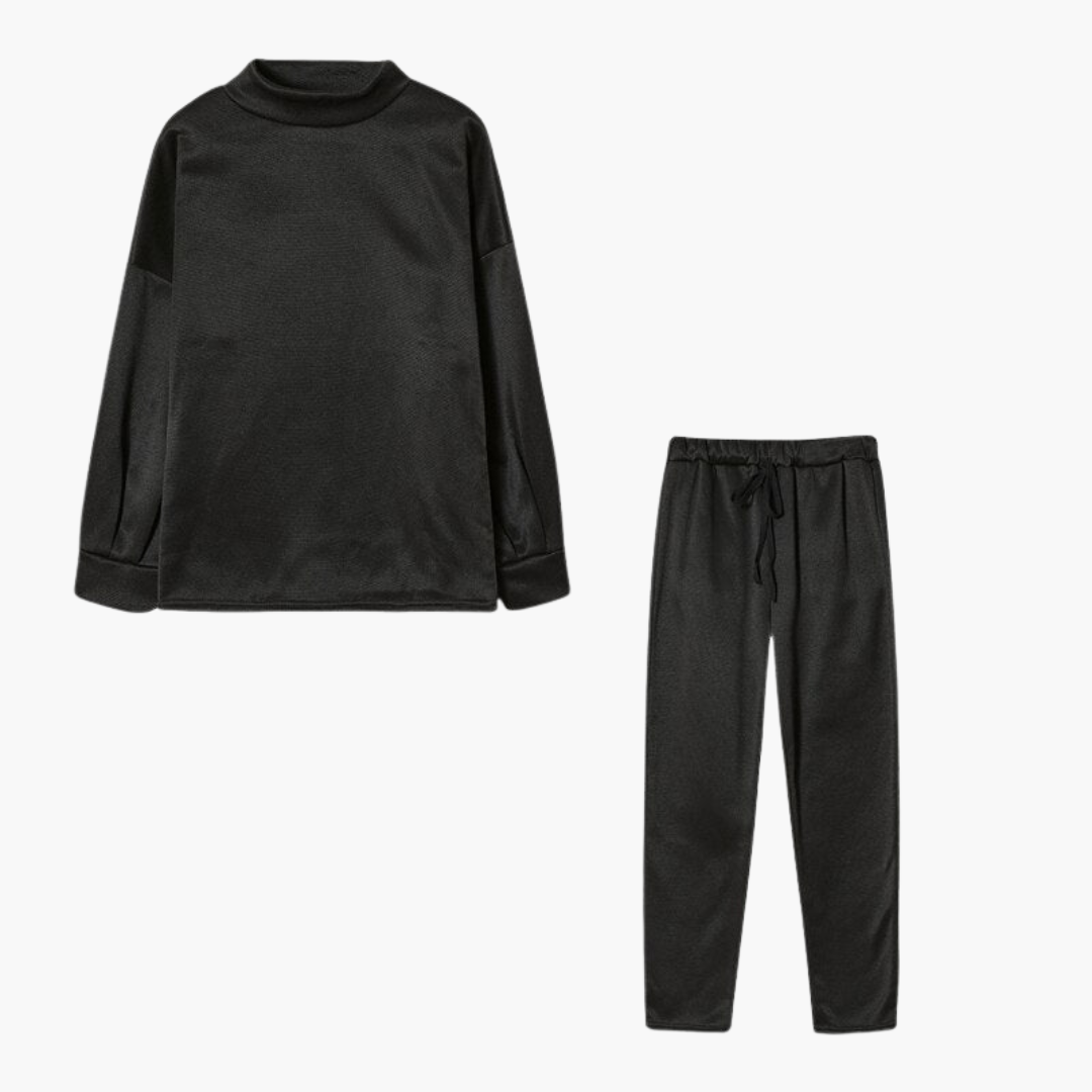 Zweiteiliger Jogginganzug für Frauen mit hohem Kragen