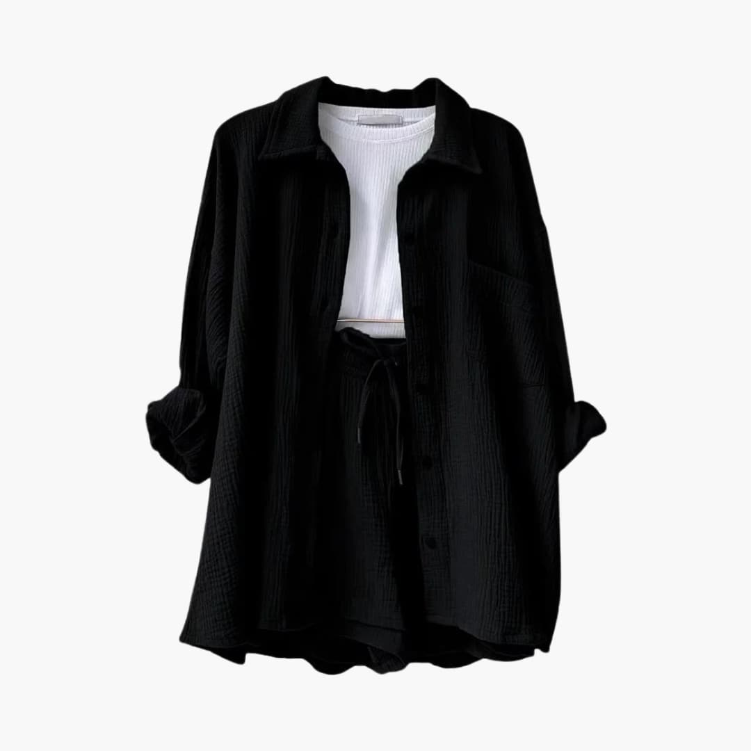 Zweiteiliges Set mit Shorts für Damen - lässiger Sommerlook