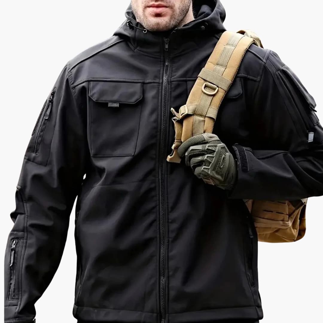 Herren Kapuzenjacke mit Reißverschluss und mehreren Taschen