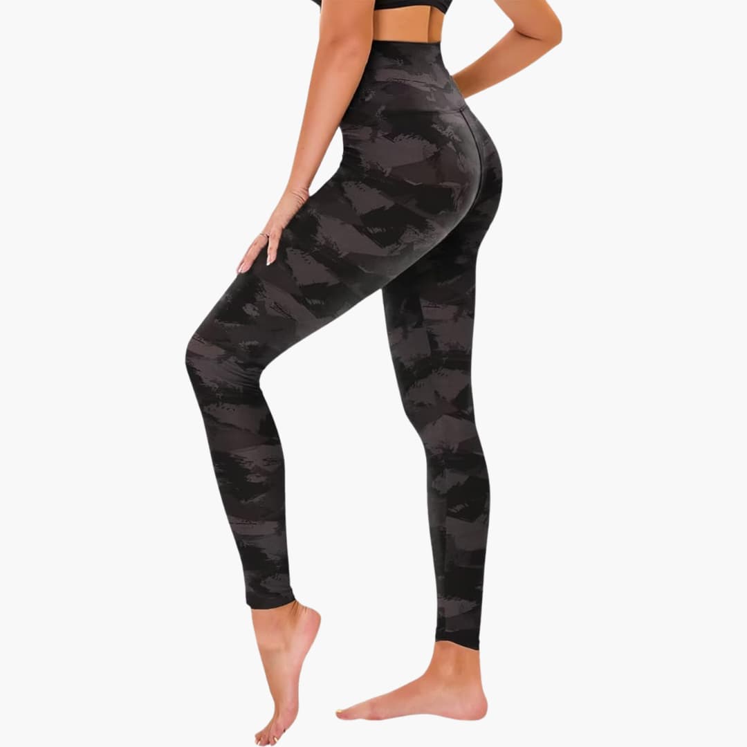 Damen Leggings mit Leopardenmuster und hohem Bund aus Stretchmaterial