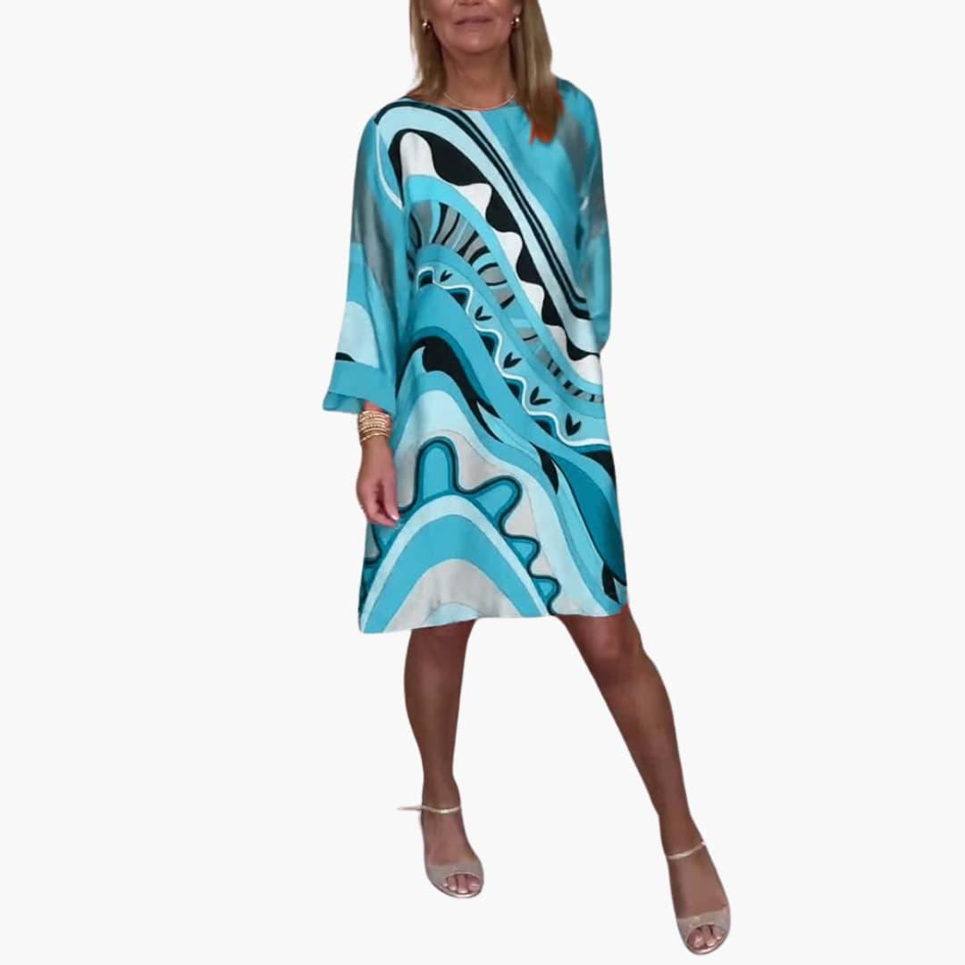 Elegantes bedrucktes Midikleid für Damen - SchmiedeMode