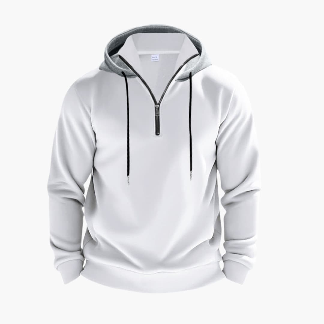 Herren Hoodie mit Reißverschluss und Kordelzugkapuze