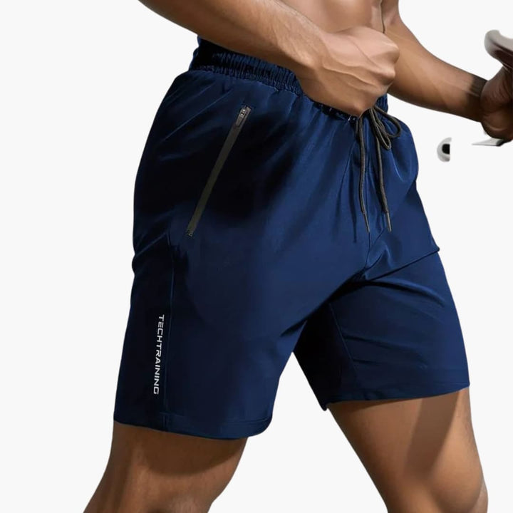 Herren-Trainingsshorts mit Reißverschlusstaschen und Kordelzug