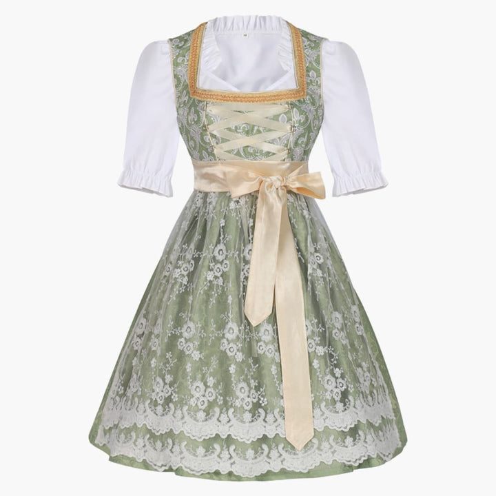 Spitzenakzent Dirndl kleid für Damen - Oktoberfest 2025