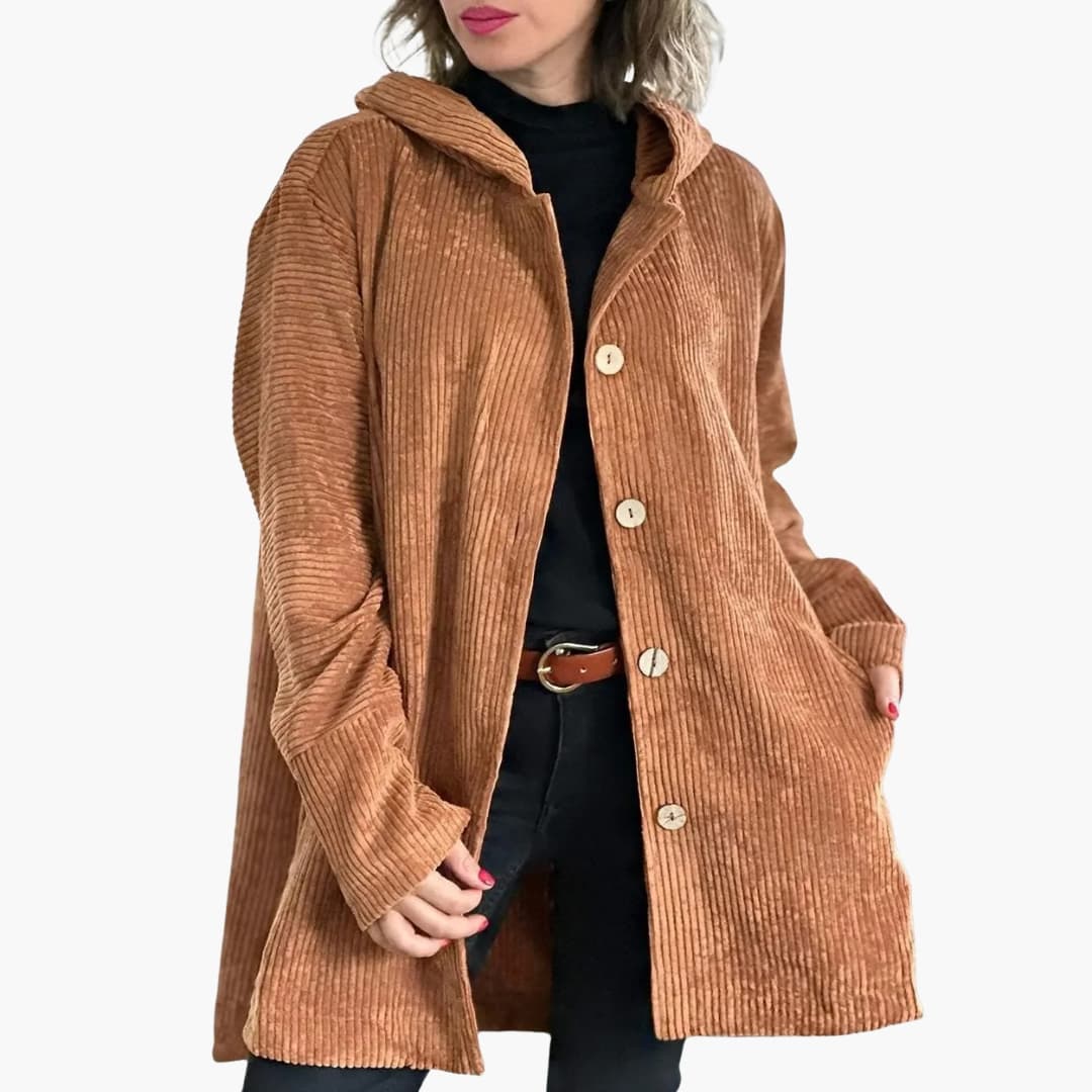 Damen Kapuzenjacke mit Knopfleiste