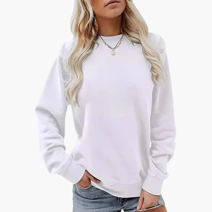 Damen Sweatshirt mit Rundhalsausschnitt und langen Ärmeln