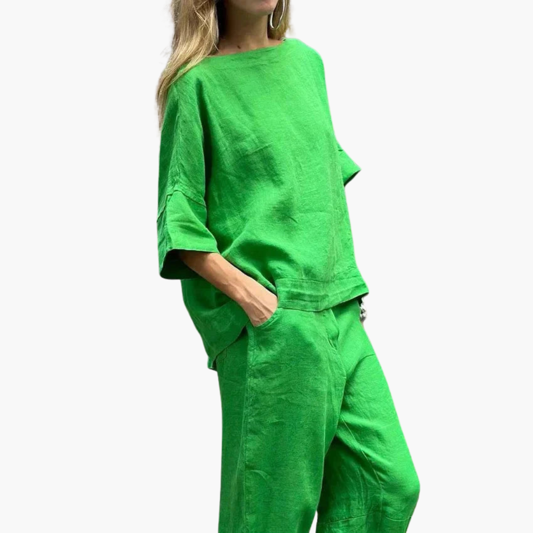 Zweiteiler Set Damen - Crop Top & Cropped Hose für den Sommer