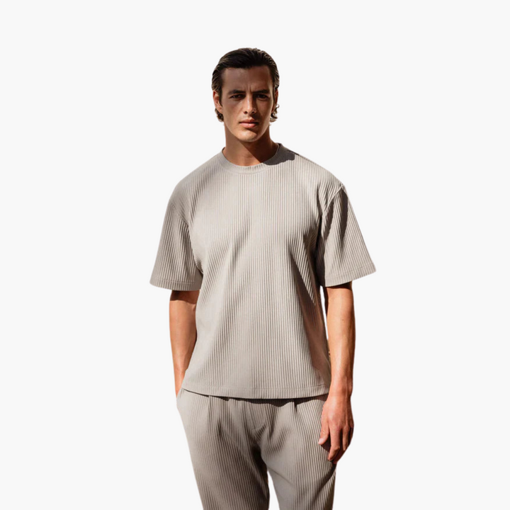 Plissee-Zweiteiler mit Kurzarmhemd - Herren Sommer-Set