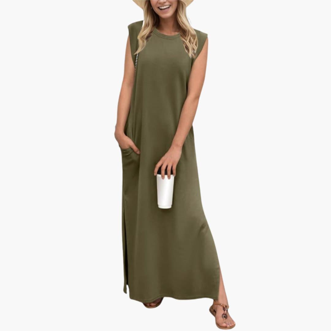 Elegantes knitterfreies Maxi-Kleid für Damen - SchmiedeMode