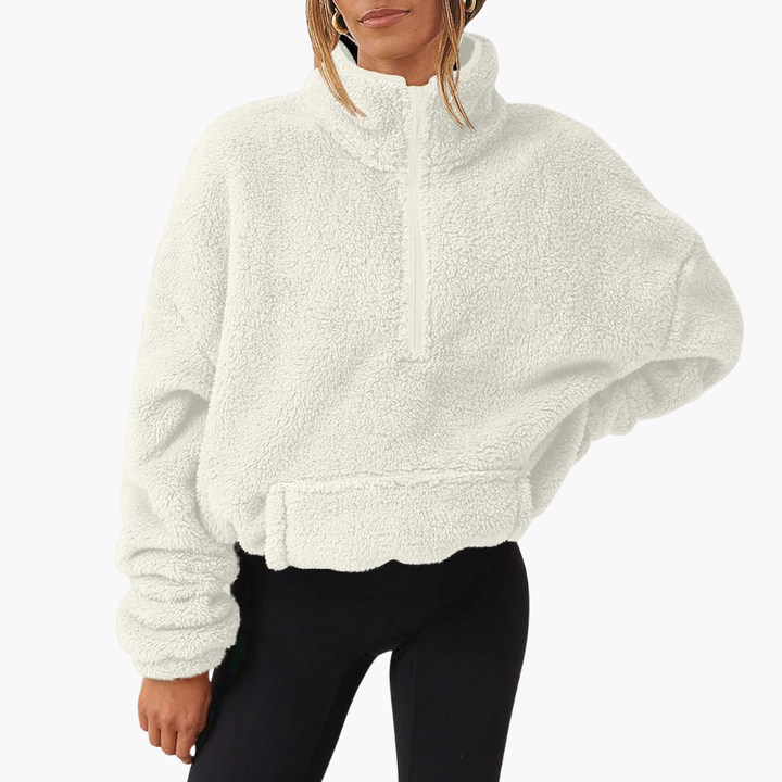 Fleece Pullover für Damen mit halbem Reißverschluss