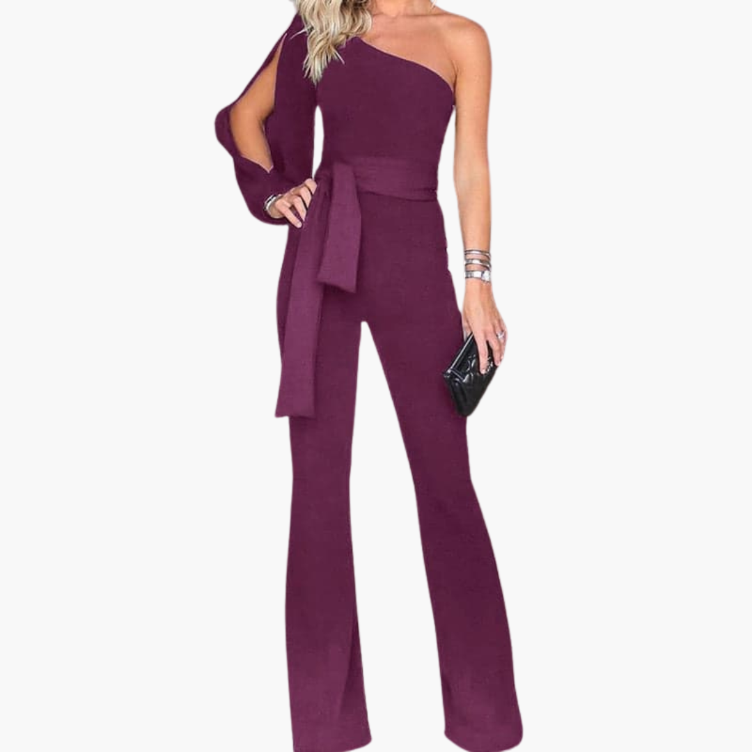 Eleganter Jumpsuit für Damen – One-Shoulder & Tailliert
