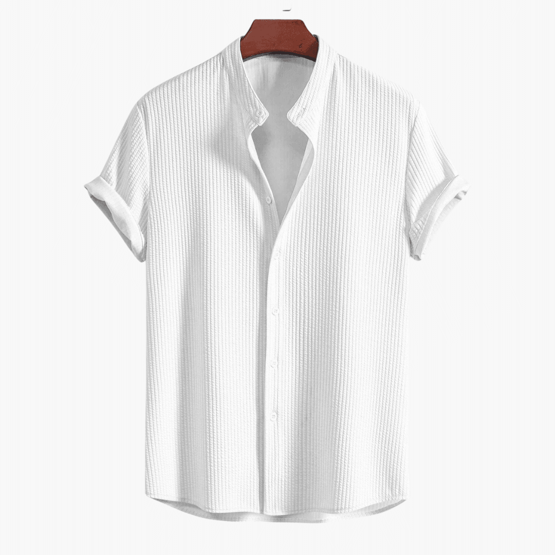 Bequemes Rippenhemd mit Stehkragen für Männer - SchmiedeMode