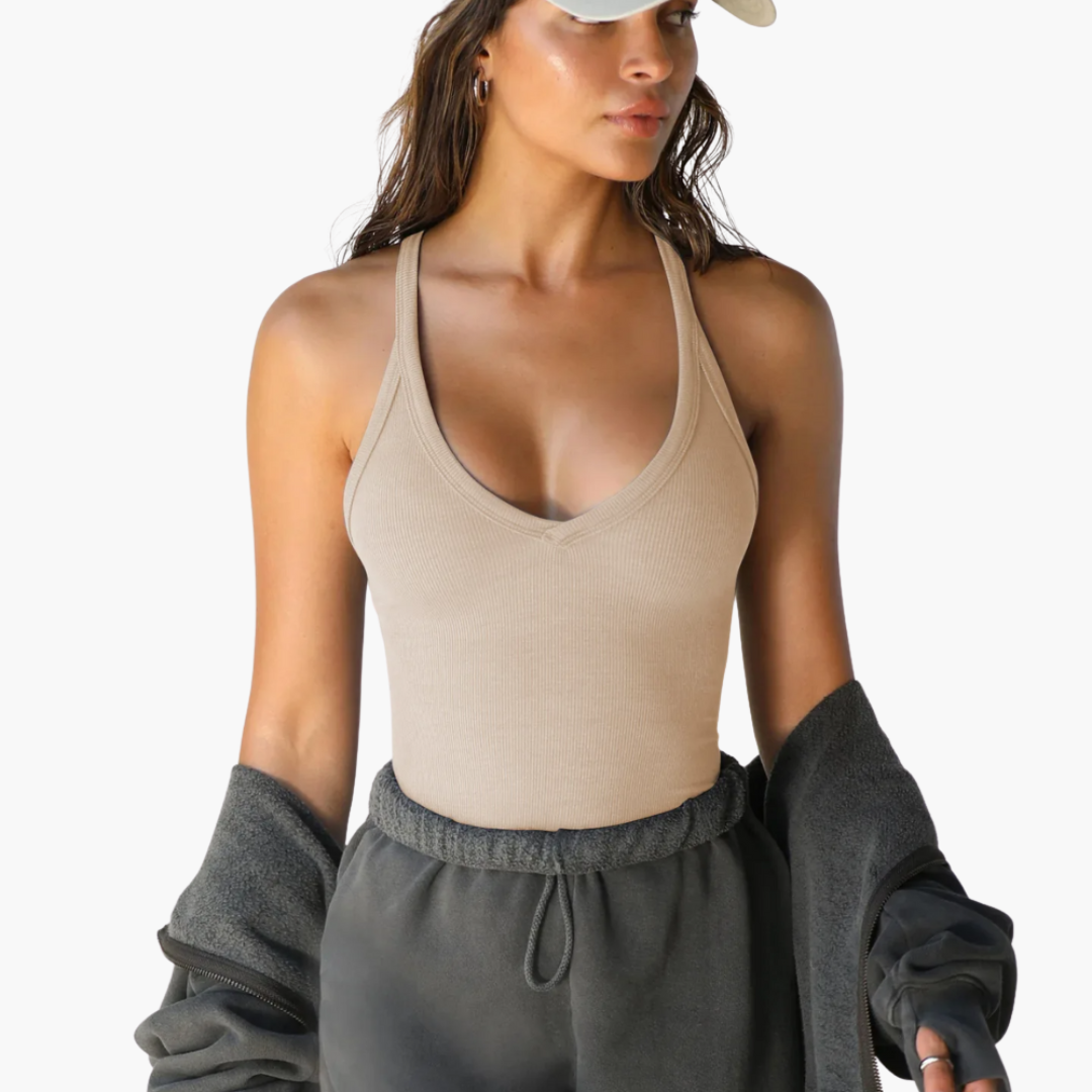 Ärmelloses Top für Damen - Blusentop mit V-Ausschnitt - SchmiedeMode