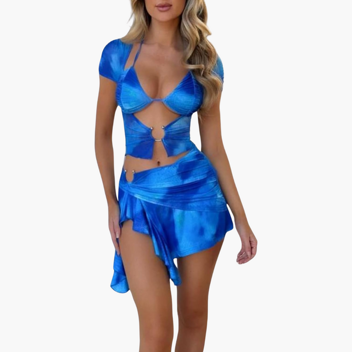 Cut-Out Co-Ord Zweiteiler - Damen Sommerlook für den Strand