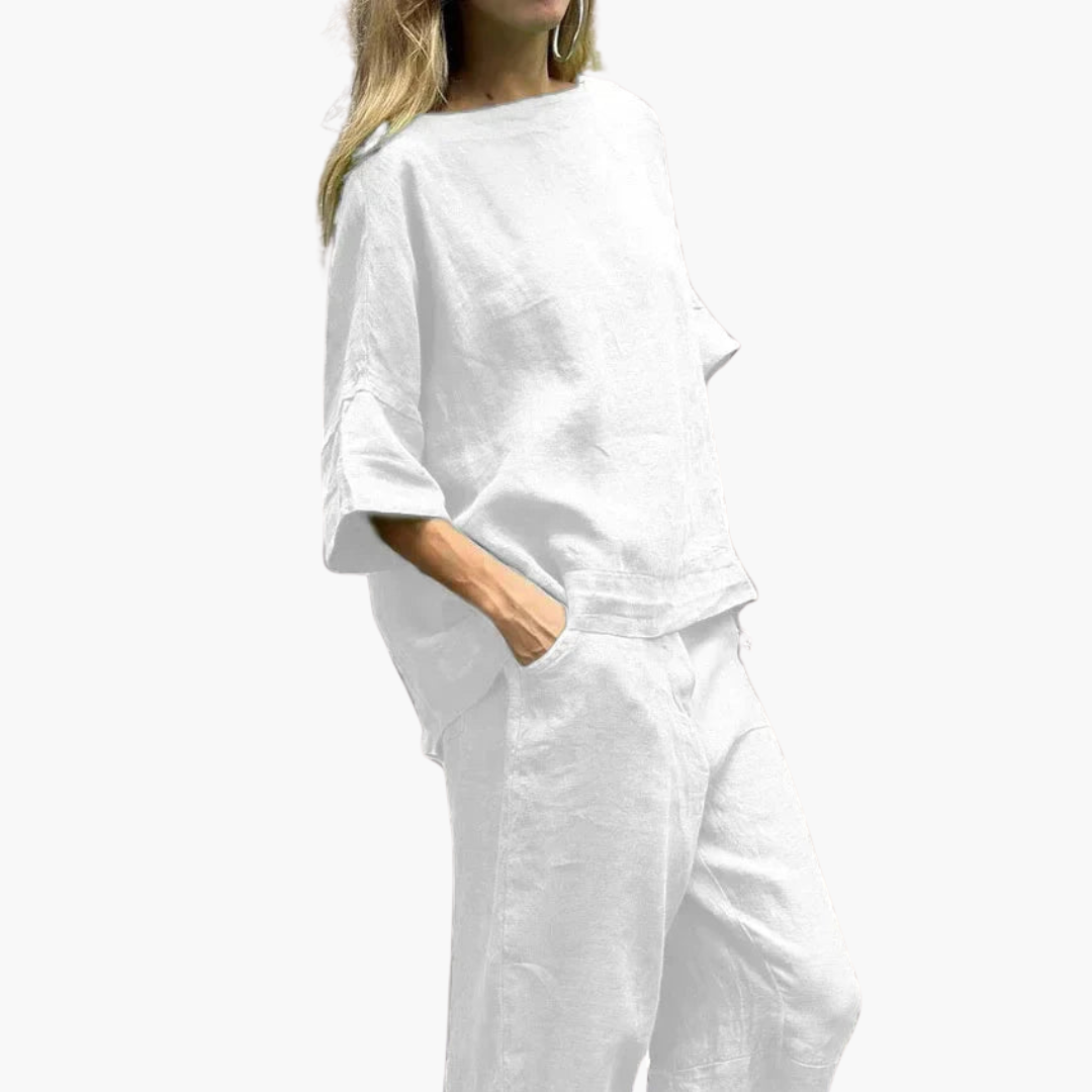 Zweiteiler Set Damen - Crop Top & Cropped Hose für den Sommer