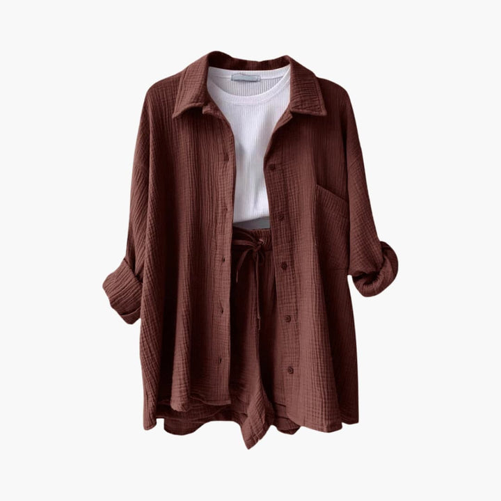 Zweiteiliges Set mit Shorts für Damen - lässiger Sommerlook