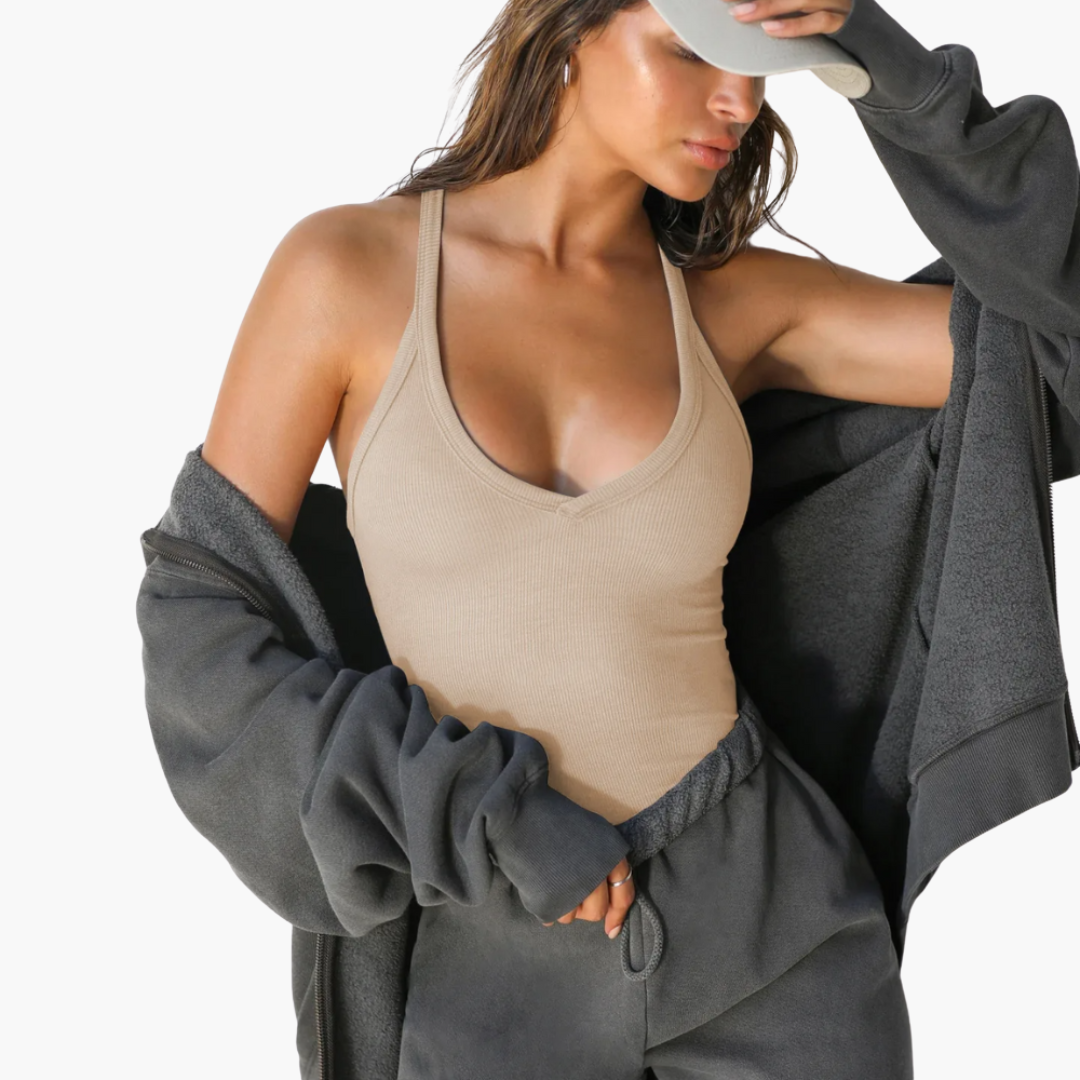 Ärmelloses Top für Damen - Blusentop mit V-Ausschnitt - SchmiedeMode