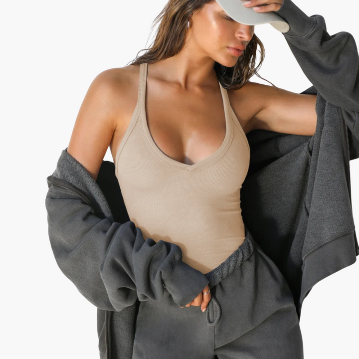 Ärmelloses Top für Damen - Blusentop mit V-Ausschnitt - SchmiedeMode