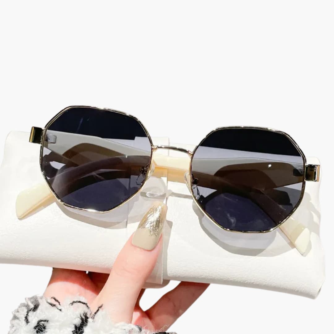 Damen Sonnenbrille mit runder Fassung und UV400 Schutz