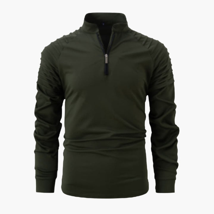 Herren pullover mit halbem Reißverschluss und langen Ärmeln