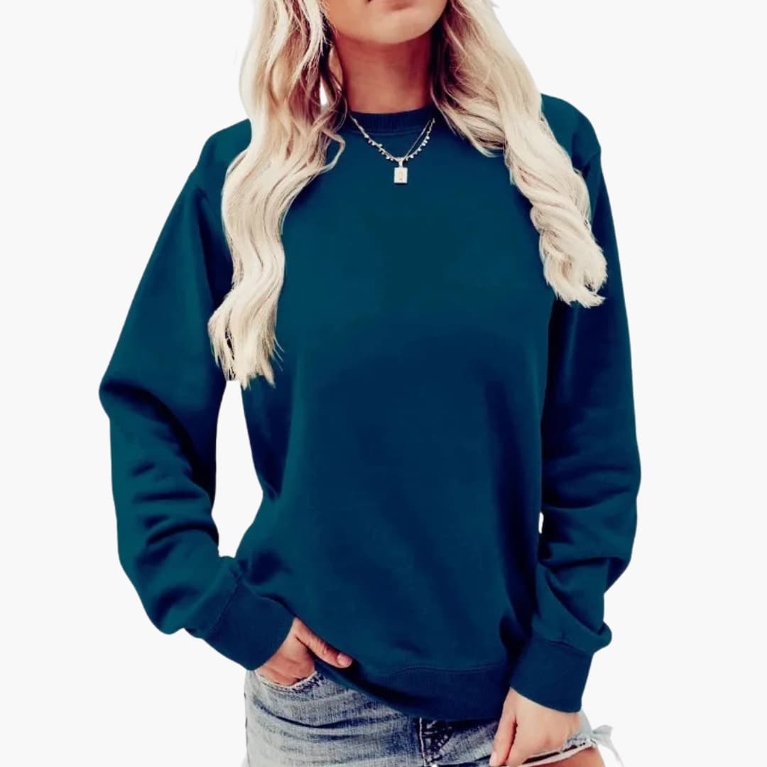 Damen Sweatshirt mit Rundhalsausschnitt und langen Ärmeln