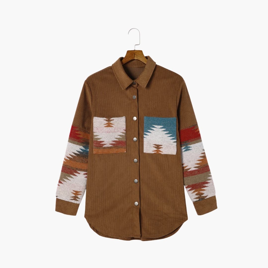 Damen Cordjacke mit Knopfleiste und Taschen