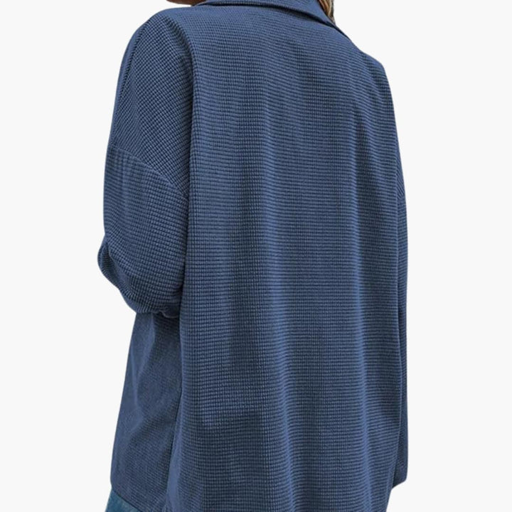 Damen Cord Hemdjacke mit Knopfleiste und Taschen