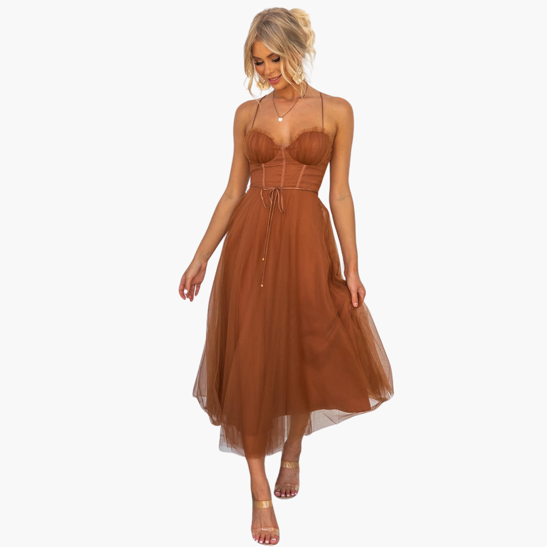 Damen Abendkleid mit Tüllrock – Strapless und elegant