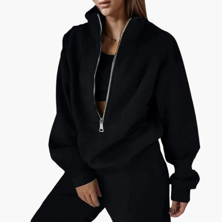 Damen Trainingsanzug mit Reißverschluss Sweatshirt und Hose