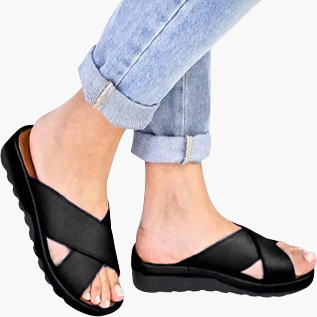 Bequeme Damen Sandalen mit Kreuzriemen – Sommer Schuhe