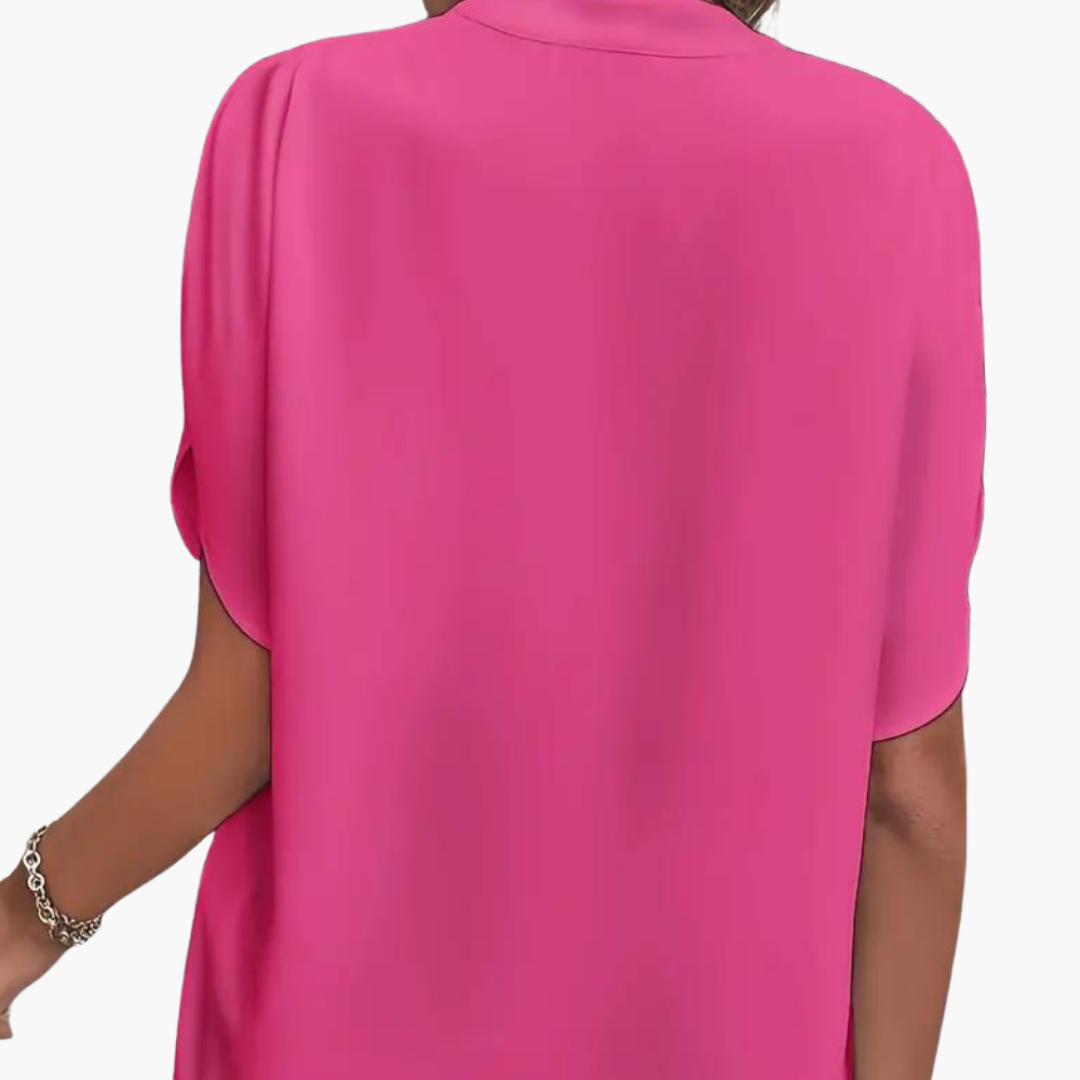 Bluse mit V-Ausschnitt für Damen – kurzarm und elegant