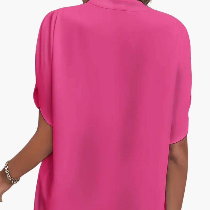 Bluse mit V-Ausschnitt für Damen – kurzarm und elegant