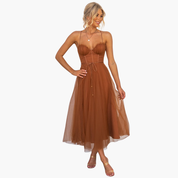 Damen Abendkleid mit Tüllrock – Strapless und elegant