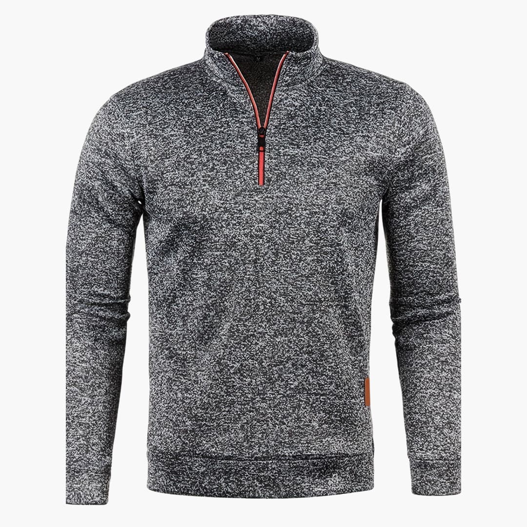 Herren pullover mit Reißverschluss am Ausschnitt und langen Ärmeln