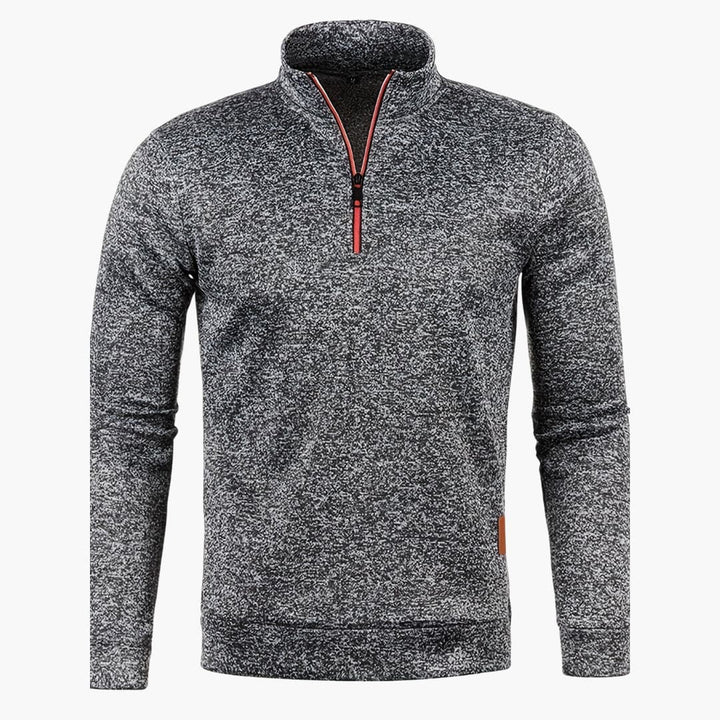 Herren pullover mit Reißverschluss am Ausschnitt und langen Ärmeln