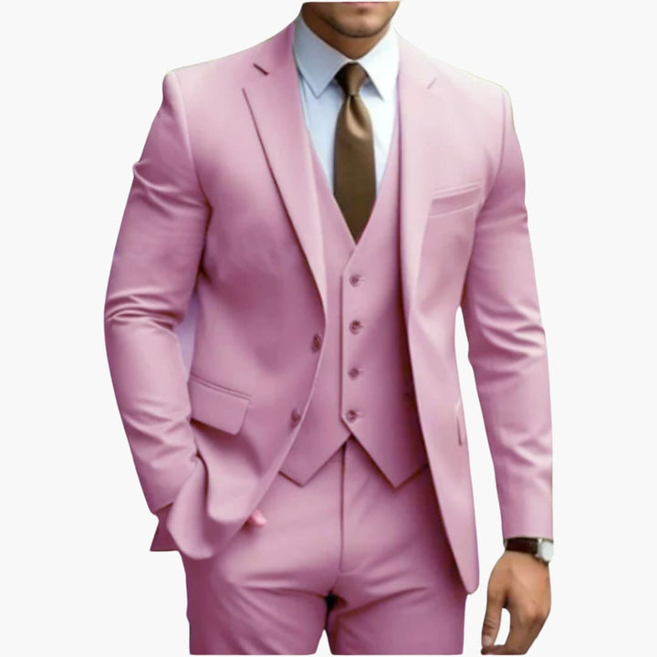 Dreiteiliger Herrenanzug mit - gekerbtem Revers und schmaler Hose