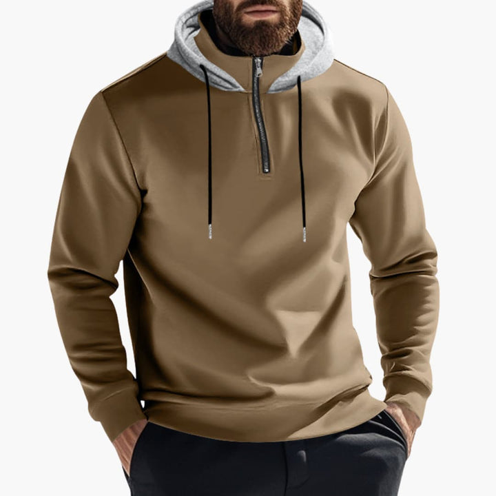 Herren Hoodie mit Reißverschluss und Kordelzugkapuze