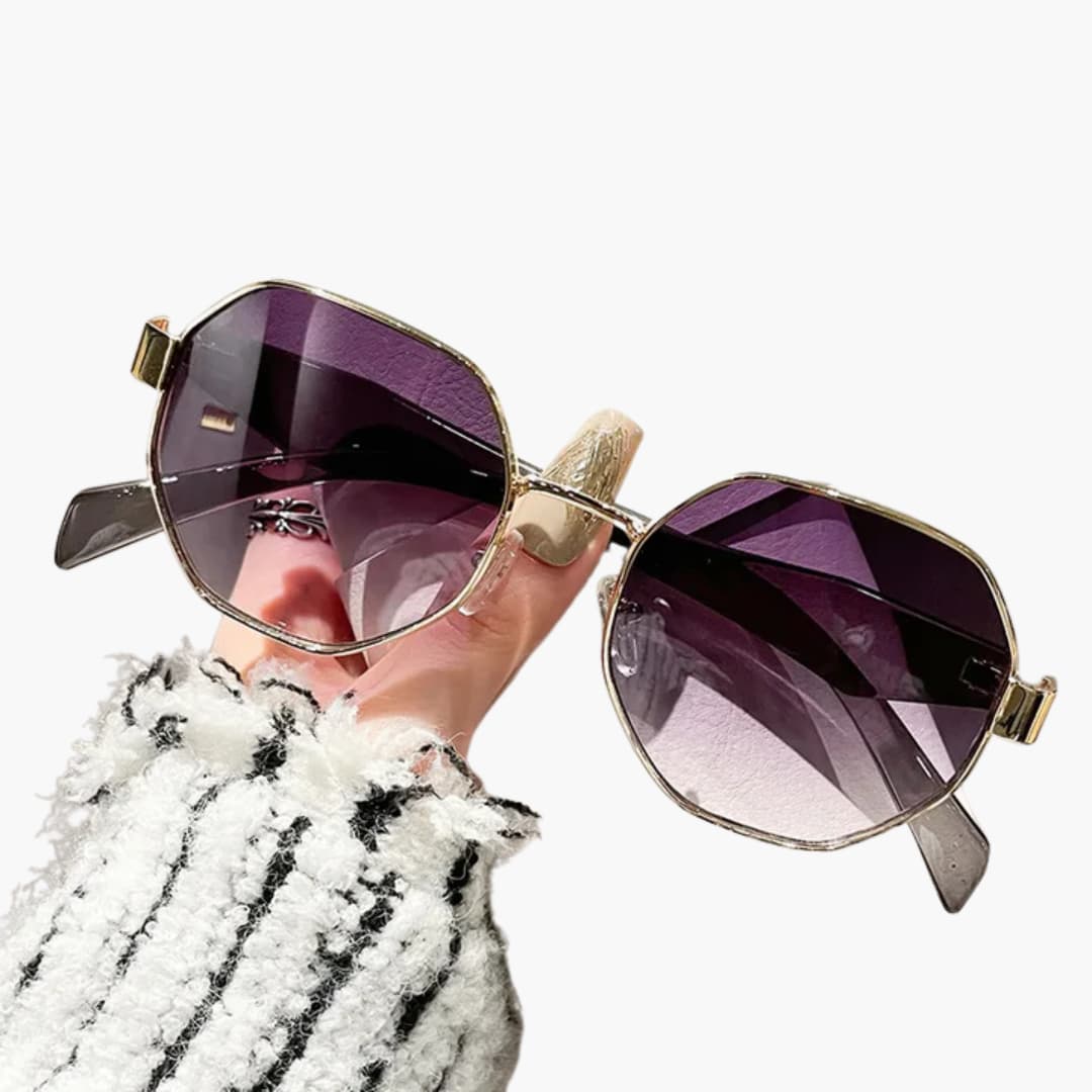 Damen Sonnenbrille mit runder Fassung und UV400 Schutz