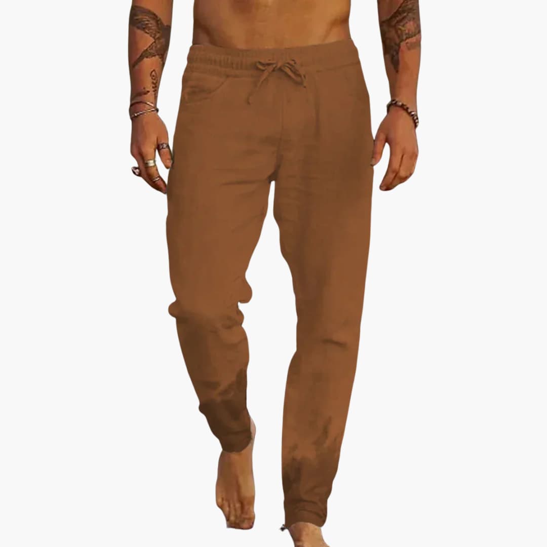 Herren Sommerhose mit Tunnelzug und seitlichen Taschen