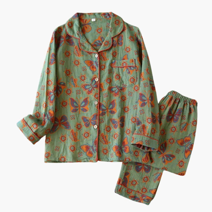 Damen Fleece Pyjama Set mit Bärenmotiv und elastischem Bund