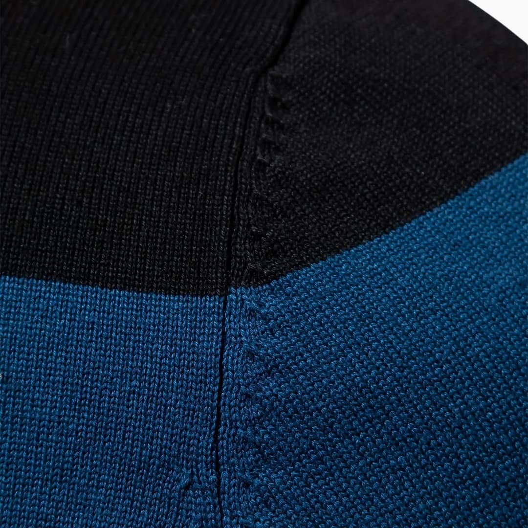 Herren pullover mit halbem Reißverschluss und gestreifter Oberfläche